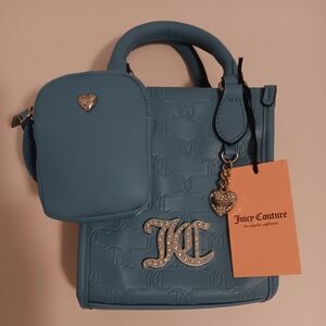 Juicy Couture Baby Blue Mini Hand Bag/crossbody With Pouch (Nwt)79.00 Retail
